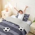 thumbnail image 3 of Erosebridal Geometric Stripes Print Twin Bedding,Soccer Pattern Football Sport Kids Duvet Cover Set,Reversible Gray 2 Pieces,No Comforter, 3 of 6