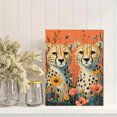 thumbnail image 2 of Qisvanset 12x16 Inch 2D Flat Framed Canvas Art, Snow Cheetah Floral Colorful Animal Home Bedroom Living Room Wall Decor, 2 of 5