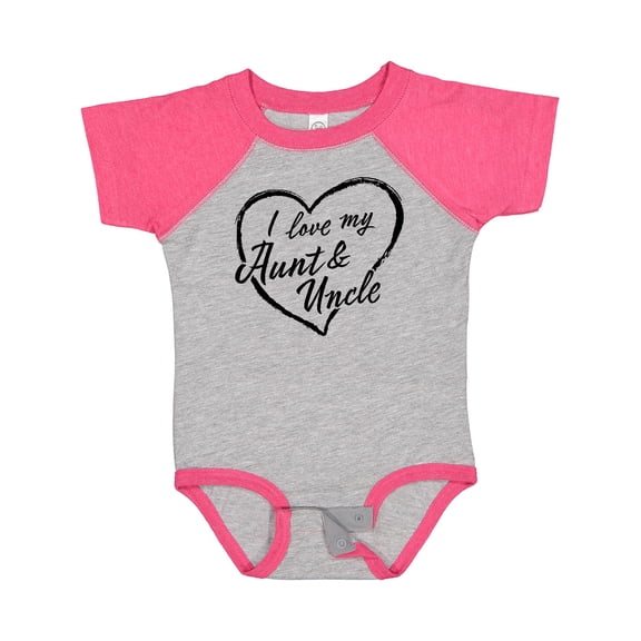 Inktastic I Love My Aunt and Uncle in Black Chalk Heart Boys or Girls Baby Bodysuit