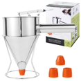 thumbnail image 2 of Pancake Batter Dispenser Funnel Cake Dispenser with Stand Stainless Steel Batter Dispenser Multi-Caliber Baking Tool Multi-Purpose Cake Decorating Tool for Kitchen Baking Pancake, 2 of 11