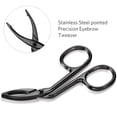 thumbnail image 4 of EXLEAF 3 Pcs Eyebrow Scissor Tweezers with Handle Flat Straight Tip Facial Hair Eyebrow Tweezer for Women Precision Stainless Steel Brow Remover Slanted Nose Wig Plucker for Women Men(Black), 4 of 7