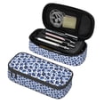 thumbnail image 5 of Goofa Blue Ink Flowers Pattern Pencil Case, Multi- Slot Pencil Pouch, Portable Pencil Bag, Pen Case for& Office, 5 of 9