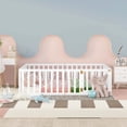 thumbnail image 3 of Gewnee Full Size Montessori Bed for Toddler, Wood Floor Bed Frame with Fence and Door, White, 3 of 7