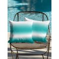 thumbnail image 3 of Outdoor Pillows Waterproof, Ombre Turquoise Throw Pillows with Inserts Included, Modern Abstract Art Gradient Indoor Outdoor Decorative Lumbar Pillow for Bed/Couch/Patio 16"x16", 2Pcs, 3 of 8