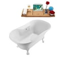 thumbnail image 2 of 60" Streamline N100WH-WH Soaking Clawfoot Tub and Tray With External Drain, 2 of 7