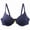 Blue, variant on Comfort Wireless Unlined Bra Seamless Soft Cup T Shirt Everyday Wear Light Support Full Coverage Underwire Bra Black 100D