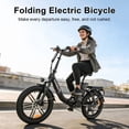 thumbnail image 4 of SAMEBIKE Foldable Electric Bike for Adults, 20"*3 Fat Tire Ebike with 750W Peak Motor, 20 MPH Max Speed, 36V13AH Removable Battery, Up to 55 Miles Range, Front Suspension Step-Thru E Bike, 4 of 12