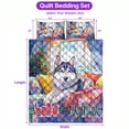 thumbnail image 5 of Watercolor Hello Winter Siberian Husky Chill Christmas Welcome Quilt Bedding Set Husky Dog Lover Gifts 1 Blanket Bed Cover 2 Pillowcases - 00016, 5 of 5