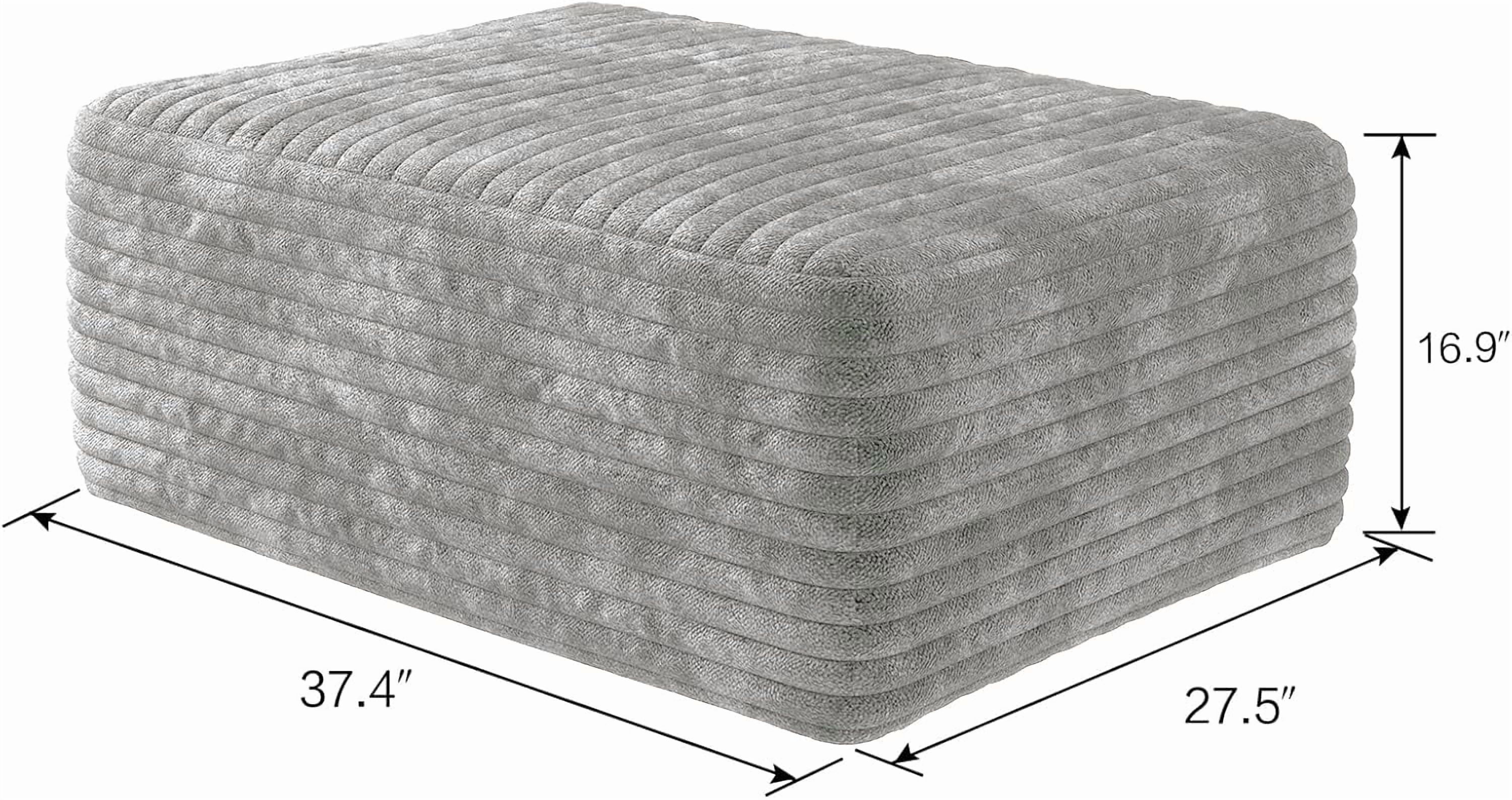 37.4" Plush Corduroy Cloud Ottoman, Upholstered Modular Ottoman for Living Room Sectional Couch, Compressed Foam, No Assembly Required