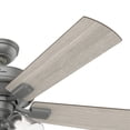thumbnail image 4 of Hunter 52 inch Indoor Ceiling Fan with LED Lights and Pull Chain - Silver Ceiling Fan, 5 Blades, Standard Mount, For Bedroom, Living Room, or Kitchen, 3 inch Downrod - Crestfield 51019, Matte Silver, 4 of 12