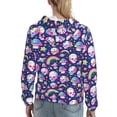 thumbnail image 7 of Fotbe Skull mushroom rainbow space Pattern Womens Long Sleeve Hoodie, Pullover Hooded Sweatshirt, Kangaroo Pocket Hoodie with Eye-catching Drawstrings-XX-Large, 7 of 7