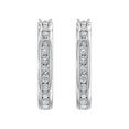 thumbnail image 2 of 1/2 Carat Channel Set Diamond Hoop Earrings in 10K White Gold, 2 of 4