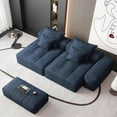 thumbnail image 4 of Modular Sectional Sofa with Chaise Lounges, DIY Combination Tufted Sofa Set, Sparkling Chenille Fabric, No Assembly Required, Blue, 4 of 9