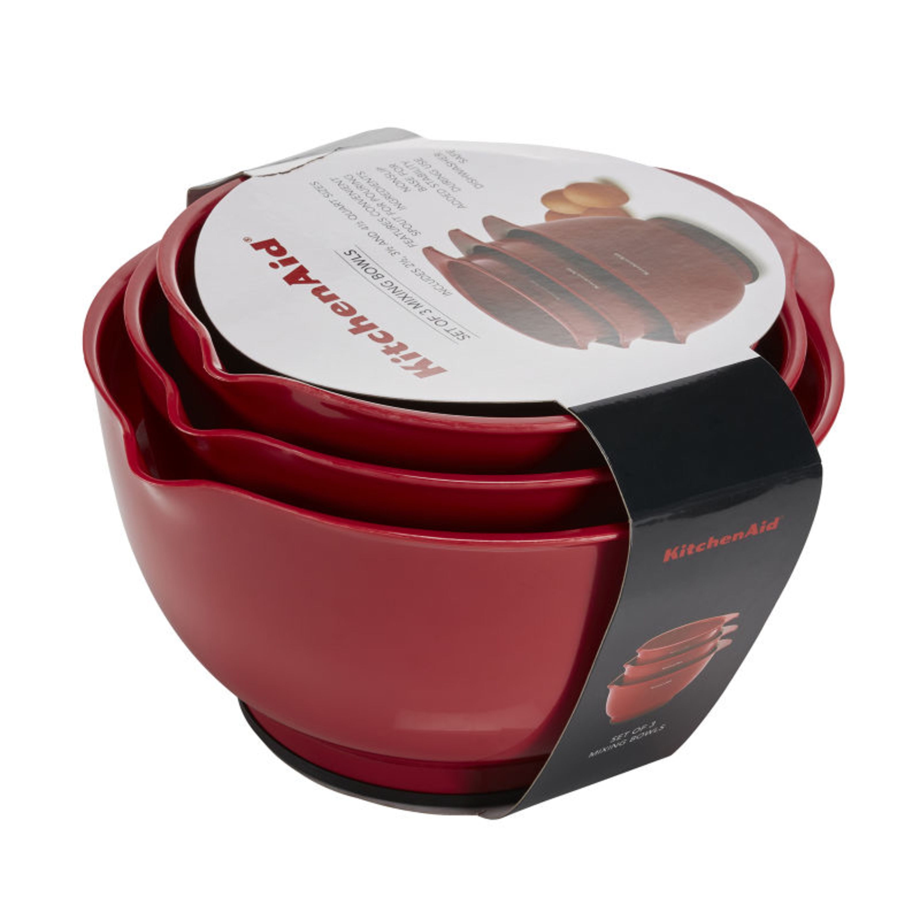 KITCHENAID Salad Spinner Fruit Mixer Red Serving Storage Bowl 3