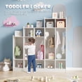 thumbnail image 5 of 5-Section Classroom Coat Locker with 9 Cubbies, Daycare Cubby Storage Organizer with 10 Hooks for Home, School, Nursery, Kindergarten, White, 5 of 7