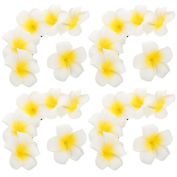 OUNONA Set of 25 Mini Plumeria Flower Hair Clips for Women, Travel and Everyday Use, Tropical Vacation Hair Accessories