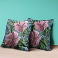 thumbnail image 4 of Hawaii Floral Duo Throw Pillow with Removable Cover in Pink Green Gray 20x20, 4 of 7