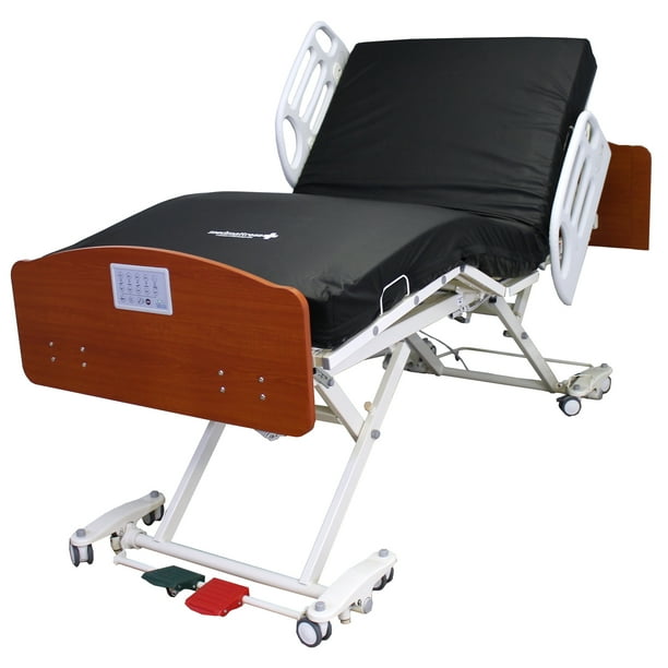 HomeCare Hospital Beds Lynacare™ HC107 HiLow Hospital Bed Set Cherry