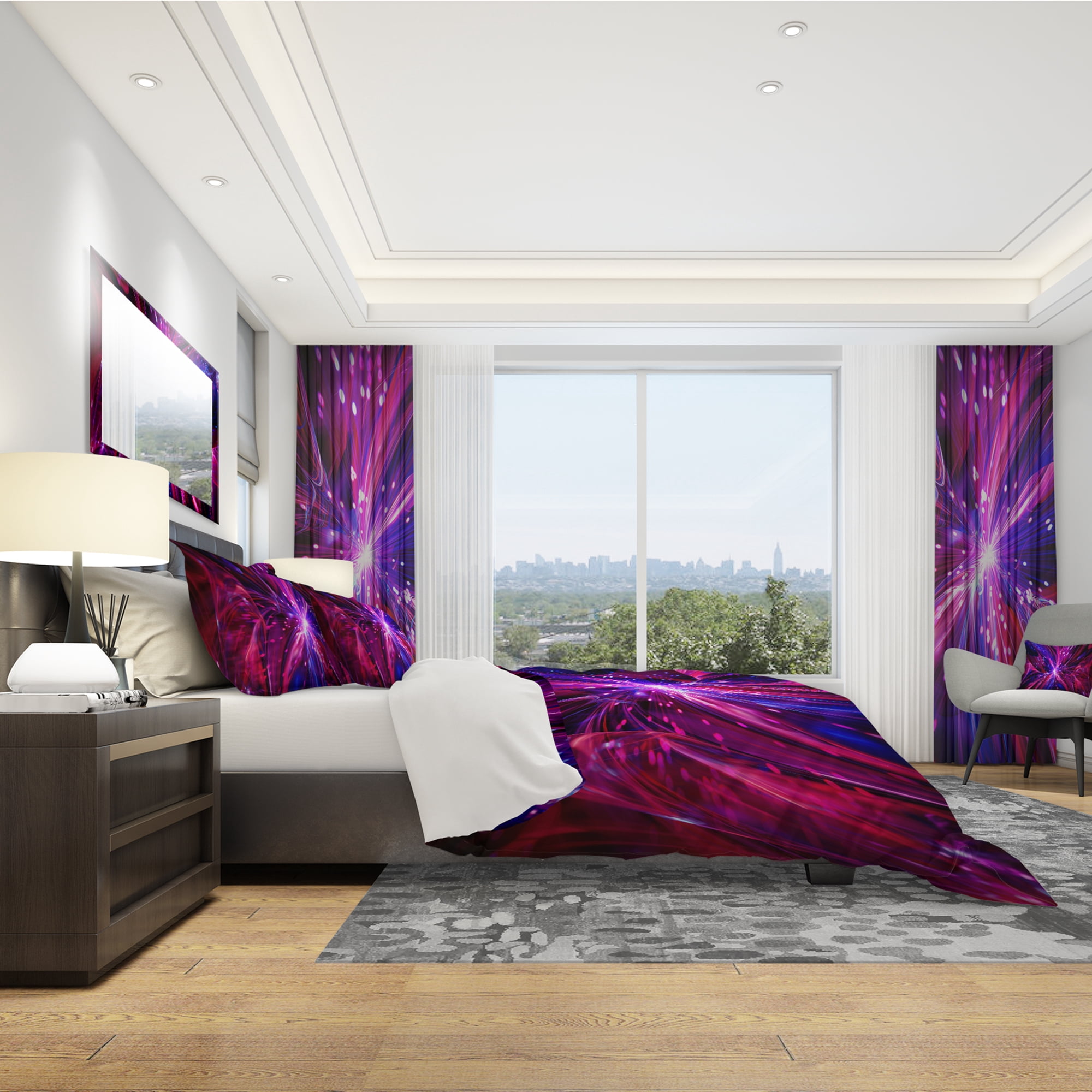 Designart 'Pink and Purple Dreams Come True' Modern & Contemporary Duvet Cover Set