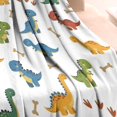 thumbnail image 3 of White Dinosaurs Bones Footprints Pattern Blanket,Comfortable Soft Flannel Throw Blanket,All Season,Warm Lightweight Blankets for Sofa Bed Couch Living Room Chair,30"x40", 3 of 4