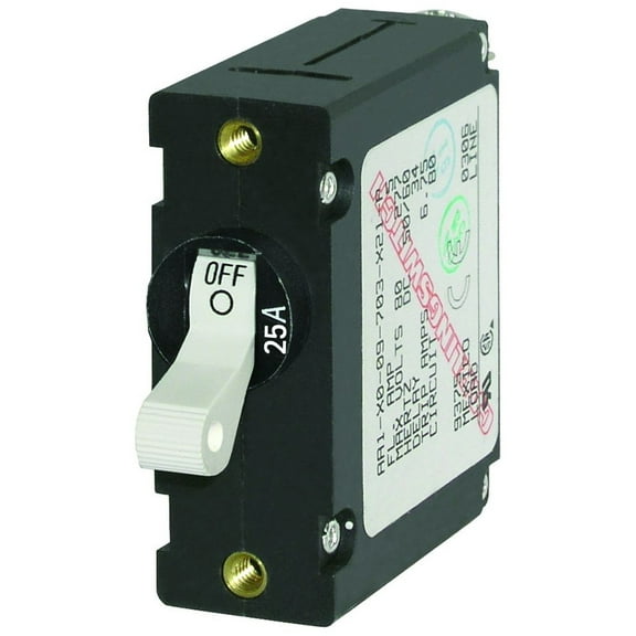 Blue Sea 7218 AC/DC Single Pole Magnetic World Circuit Breaker - 25AMP | Bundle of 2
