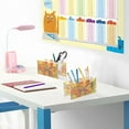 thumbnail image 6 of Yellow Red Floral Stained Glass Acrylic Pencil Pen Holder Cup 4 Compartments Desktop Organiser 7.87"x2.78"x3.54", 6 of 7