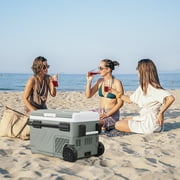 Alpicool Car Refrigerator 52 qt Portable Fridge, Independent Control Portable Refrigerator Dual Zone with APP, 12V Refrigerator Rapid Cooling -4℉ to 68℉ RV Fridge Electric Cooler for Outdoor