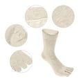 thumbnail image 3 of Unique Bargains Pair Full Finger Five Toe Socks Unisex Non Slip Daily Fit Finger Socks Beige, 3 of 7