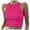 Hot Pink, variant on Womens Ribbed Knit SlimmingTank Top Sleeveless High Neck Casual Basic Sweater Vest Tops Fall Layering