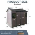 thumbnail image 4 of 8x6 ft Waterproof Resin Outdoor Storage Shed with Floor & 2 Windows, Lockable Door, Durable Brown Backyard Tool Shed for Garden & Patio Storage, 4 of 8