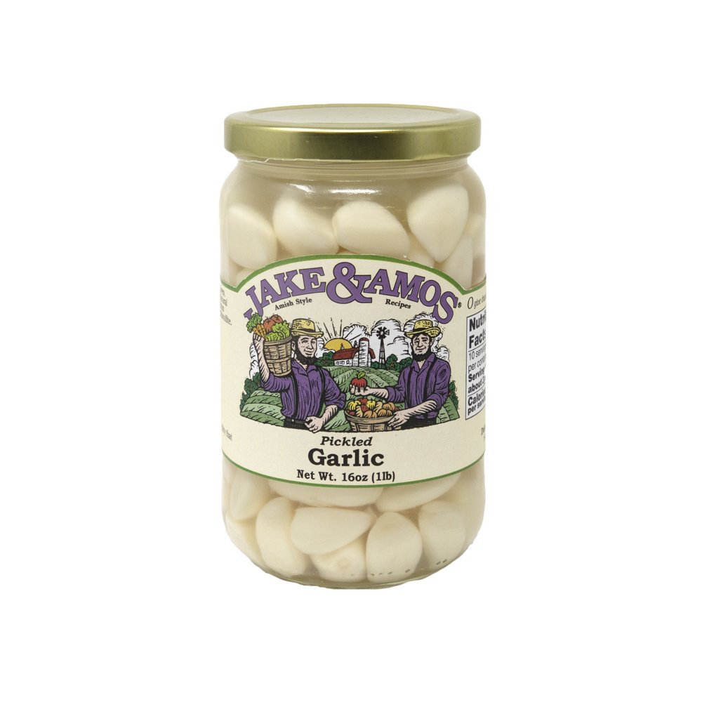 Jake & Amos Amish Style Recipes Pickled Garlic Cloves 16 oz. Jar (2