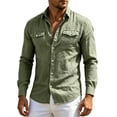 thumbnail image 5 of Vetsdori Mens Pocket T-Shirts Long Sleeve Summer Cotton Button Down Outdoor Linen Casual Plain Travel Tops for Men, 5 of 8