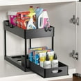 thumbnail image 1 of 2-tier Under Sink Organizer With Sliding Storage Drawer, Cabinet Basket Organizer For Bathroom Kitchen, 1 of 5