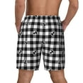 thumbnail image 4 of Uemuo Black Tartan Plaid Pattern Mens Swim Trunks Quick Dry Board Shorts with Mesh Lining, Stretch Beach Shorts Quick Dry No-Chafing Board Shorts-Large, 4 of 9
