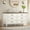 White, variant on 55" Vintage 6 Drawer Dresser for Bedroom, Solid Wood Dressers & Chest of Drawers, Wide Doubel Dresser Organizer for Living Room, Hallway, Closet (White)