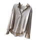 thumbnail image 3 of Blusa de mujer Camisa holgada de manga larga de satén Retro Girl Casual Top, Albaricoque, S Sweethay AP001166-01B, 3 of 7