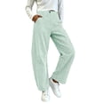 thumbnail image 2 of Hfnxid Barrel Pants for Women Baggy Striped Wide Leg Pant High Waisted Leisure Trousers Casual Activewear Pants Green XXXL, 2 of 9