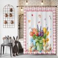 thumbnail image 3 of Shower Curtain for Bathroom Watercolor Easter Patterns Flowers Waterproof Bath Curtains Shower Curtains with Hooks,Pink White Plaid Bathroom Curtain Privacy Drapes for Bathtubs Toilet 72x72in, 3 of 9