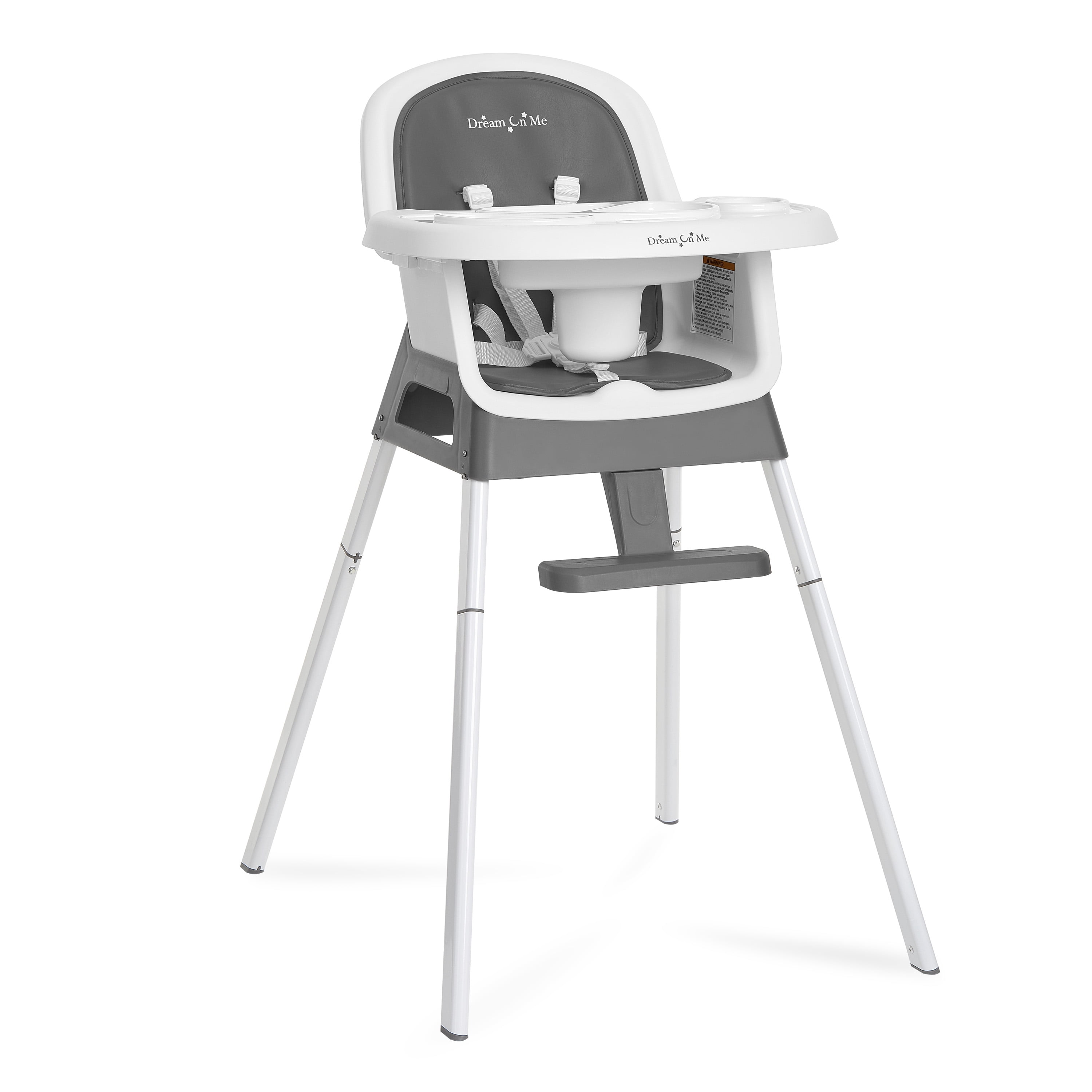 Dream On Me Lightweight & Convertible Curio Sit N Seek High Chair, Grey