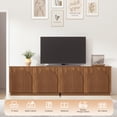 thumbnail image 3 of Brafabhome 55" Wide Fluted Sideboard with 4 Arched Reeded Doors, Modern Credenza Storage Buffet Cabinet with Adjustable & Removable Shelves for Living Room & Dinning Room | Walnut, 3 of 7