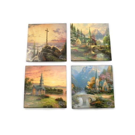 Thomas Kinkade Studios (Inspirational Prints) StarFire Prints™ Glass Coaster Set of Four SPCSTR890