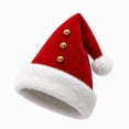 thumbnail image 3 of SYMOID Red Plush Santa Hat with Golden Bells, Unisex Christmas Party Costume Hats,Size Free Size, 3 of 7