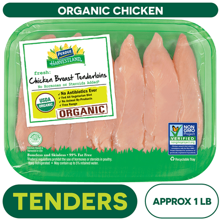 Perdue Harvestland, Organic, Fresh Chicken Breast Tenderloins, 0.8-2 lb. Tray