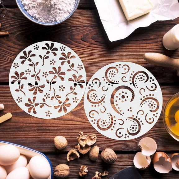 Homoyoyo Easy Clean Cake Stencils Various Designs for Professional Look 8Pcs
