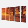 thumbnail image 2 of Snow Covered Benches in Evening - Landscape Canvas Art Print, 2 of 3