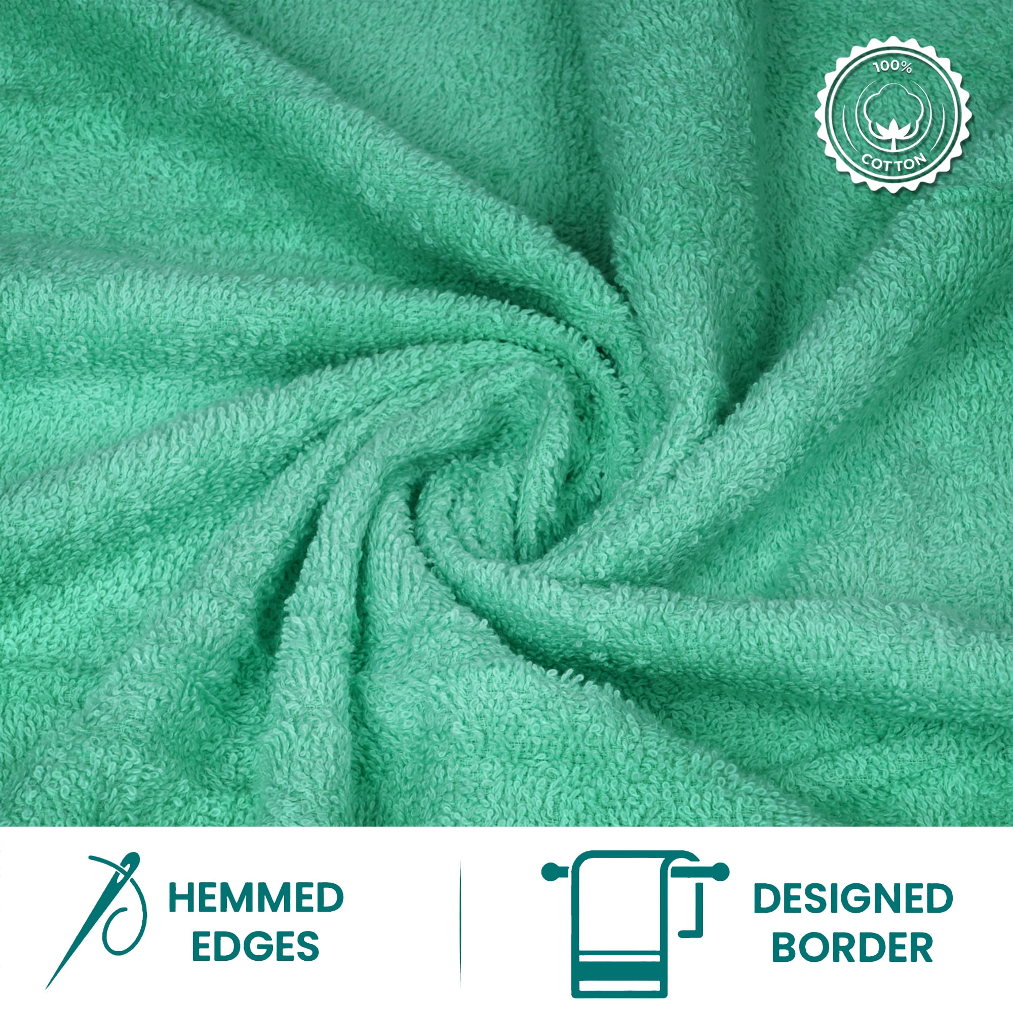 Casa Lino 4Pc Premium Bath Towels (54" x 27") - 100% Cotton, 400GSM, Ultra Soft & Absorbent (Sky Blue)