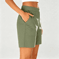 thumbnail image 4 of Cmfcve Womens 7 Inch Inseam Bermuda Shorts Mid Rise Stretch Pull On Summer Shorts with Pockets, 4 of 8