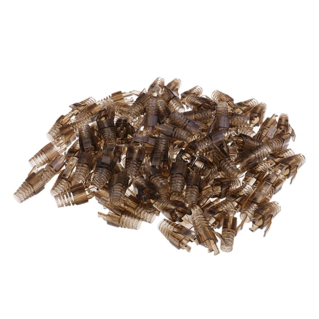 Paquete de 100 botas de Protección Contra Tirones Para cable de red Ethernet CAT5E CAT6 marrón Sunnimix