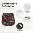 thumbnail image 6 of Picia Vintage Gaming Pattern Women's 2 in 1 Athletic Running Shorts High Waisted Workout Casual Gym Sweat Shorts with Comfy Liner Zipper Pockets-Small, 6 of 9
