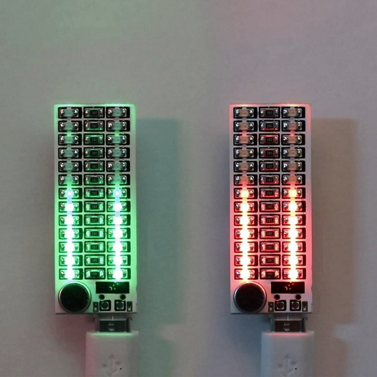 3 pièces 2*13 USB Mini commande vocale musique spectre Audio Flash niveau  de Volume